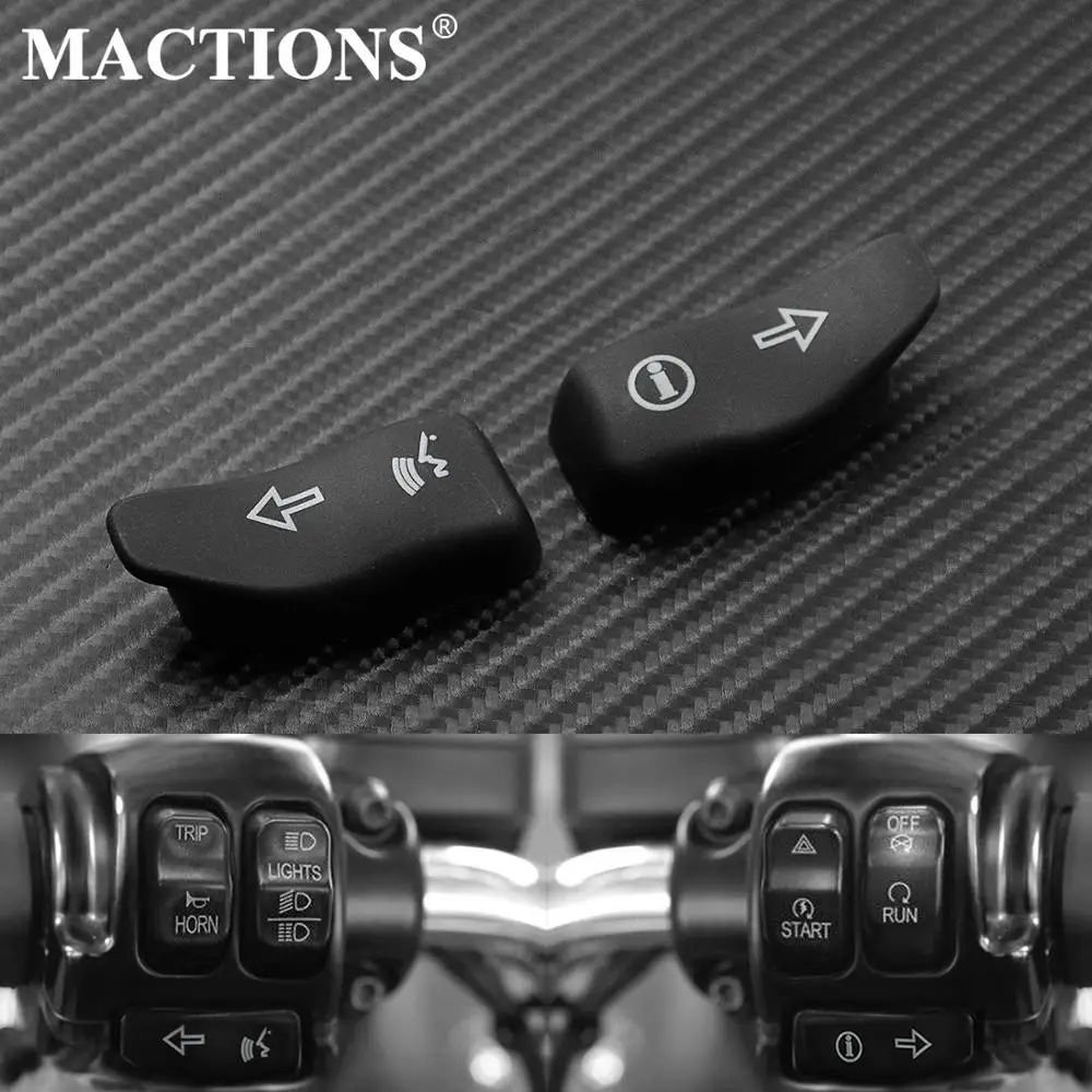 

Motorcycle Turn Signal Extension Caps Black Extended Cover Switch Button For Harley Touring Electra Glide Road Glide FLHX 16-19