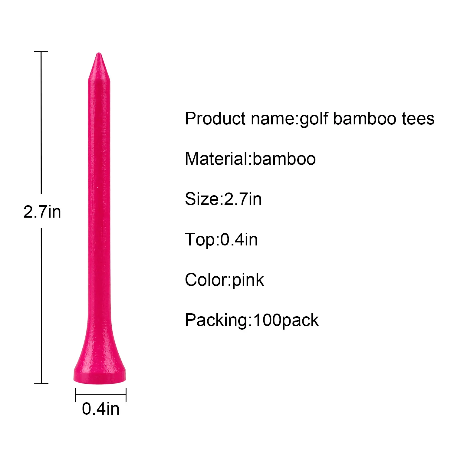 Crestgolf 70Mm Bamboe Golf Tee 2-3/4 Inch Golf Leveringen Accessoires Pack Van 100Pcs