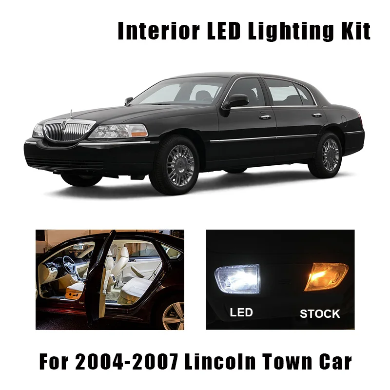 14pcs Canbus LED Bianco di Interni per Luce di Soffitto Lampadine Kit Fit Per Il 2004 2005 2006 2007 Lincoln Town Car Mappa cupola della Targa di