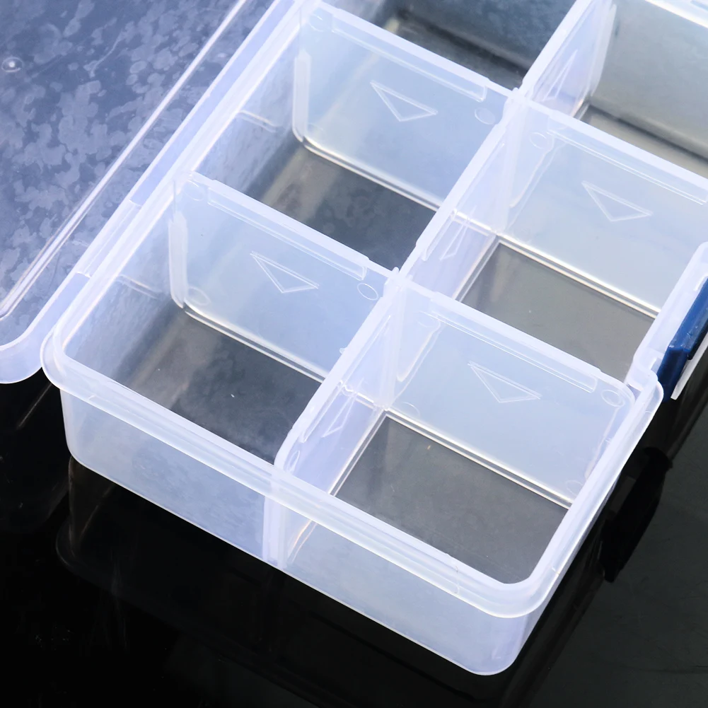 Fishing Tackle Box with 6 Compartment Bait Lure Spoon Hooks Box Bait Storage Case Fishing Accessories Fishing Tool