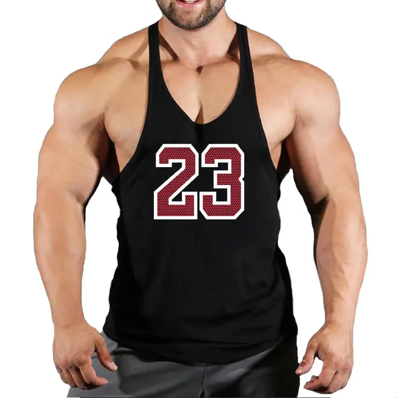 Marca masculina 23 Ginásio regatas, Roupas Masculinas de Musculação, Colete Sem Mangas Masculino, Camisas de Verão, Roupas Fitness, Novo