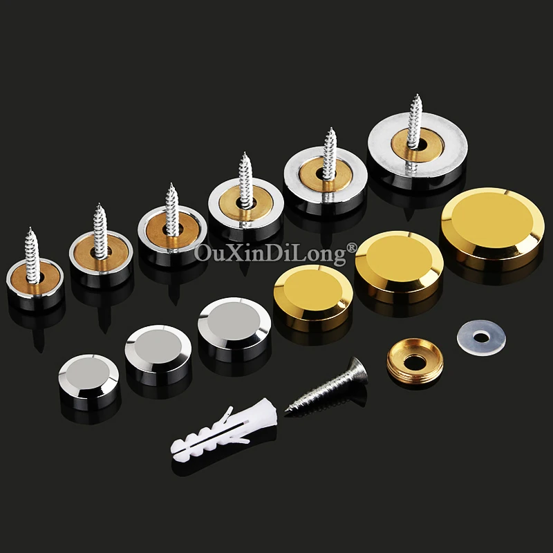 Top Luxury 200PCS Pure Brass Advertisement Nails Acrylic Billboard Glass Mirror Nails Decorative Caps+Copper Ring+Screw+Shim