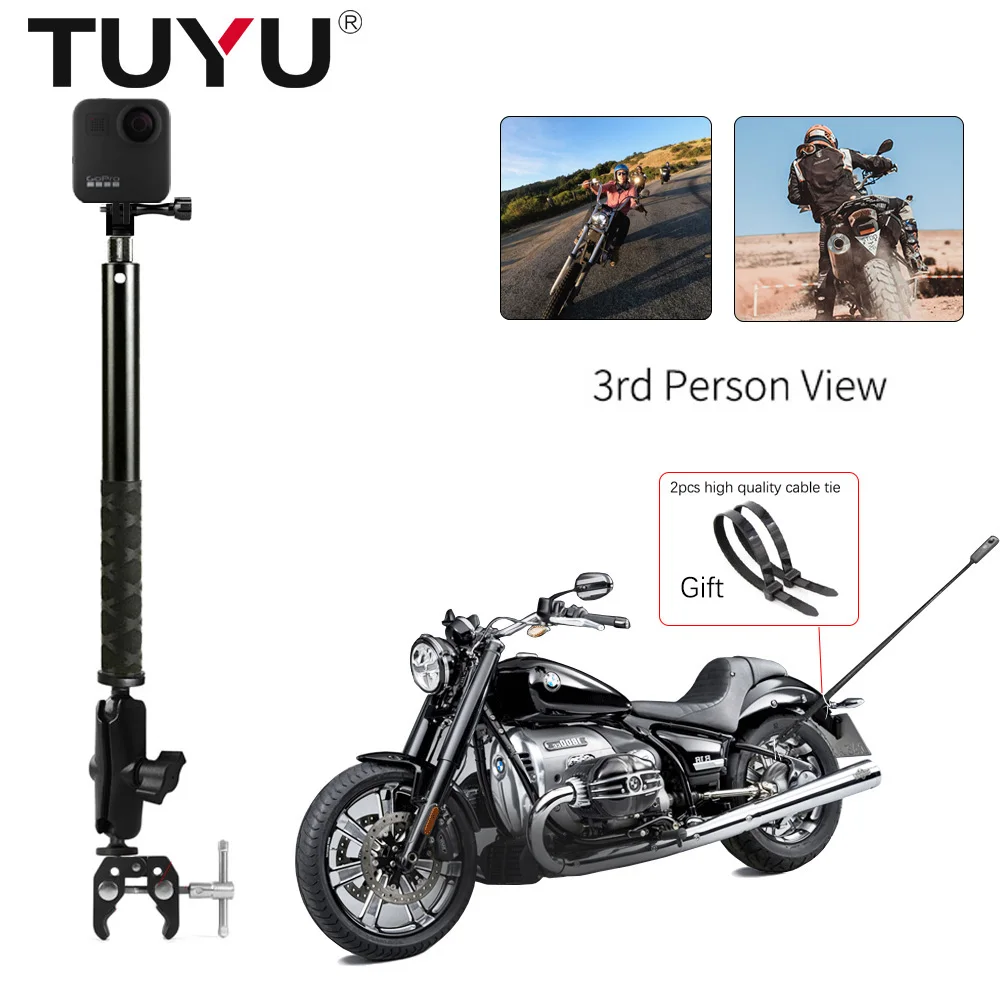 Motorcycle Bike Camera Holder Handlebar Mirror Mount Stand for Insta360 X3 OneR X2 GoPro Hero11 Invisible Selfie Stick Accessory