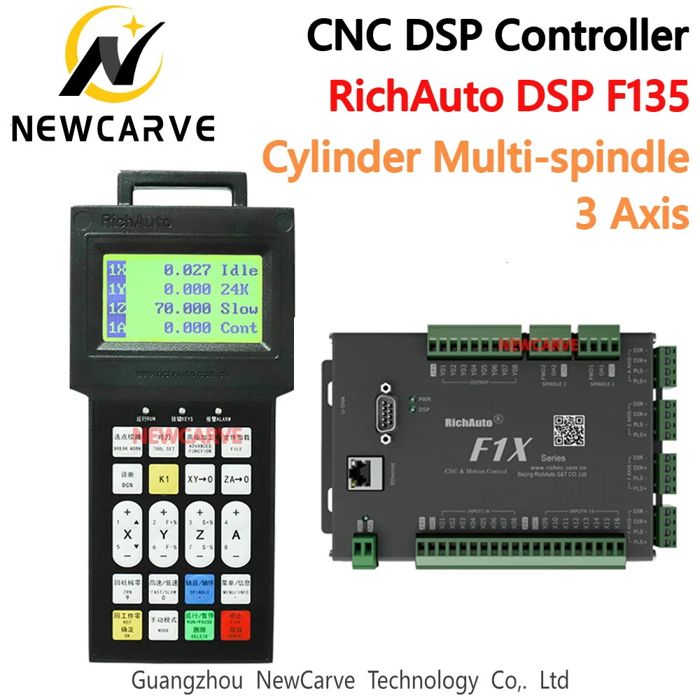 

CNC Cylinder Multi-Spindle DSP Controller 3 Axis Control System RichAuto DSP F135 Replace DSP A15 B15 For Cnc Engraver NEWCARVE