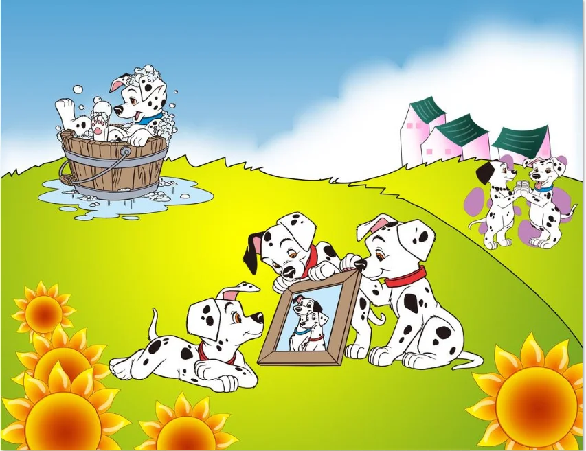 7x5FT Personalized Dalmatians Dogs Puppy Happy Birthday Custom Photo Studio Backdrop Background Vinyl 220cm X 150cm