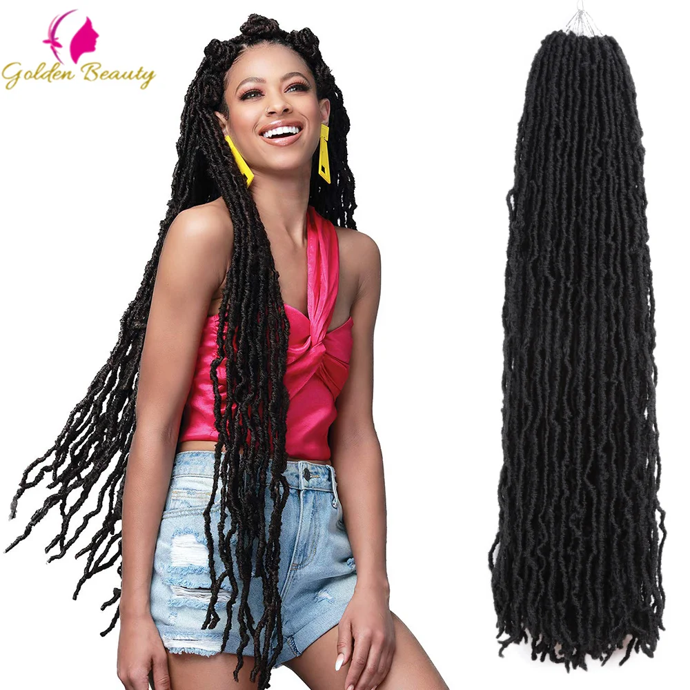 Extra Long Faux Locs Crochet Braid Soft  Nu Locs Extensions Pre-Looped Synthetic Crochet Interlocking Braiding Dreadlocs Hair