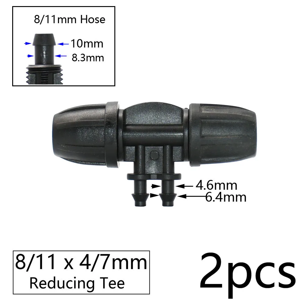 1/4 3/8 Inch Pvc Hose Fitting 8/11 To 4/7mm Reducing Barb Connector Tee Elbow End Plugs For Garden Irrigation images - 6