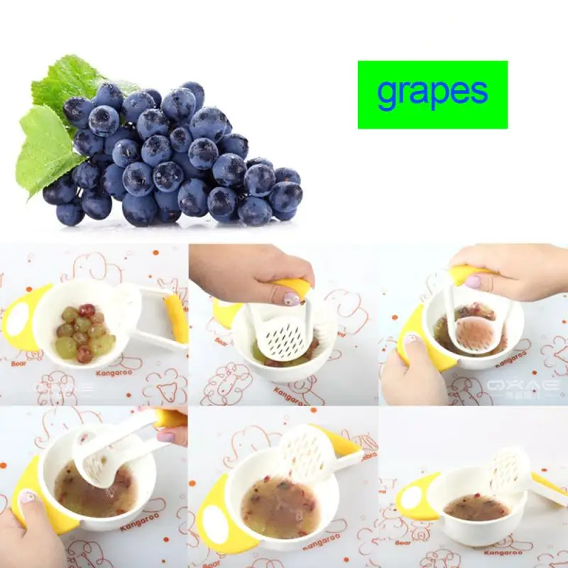 HAPPY MONKEY Baby Food Grinding Bowl Set Feeding Food Bowl Fruit Food Press Machine Safety Processor Baby Food Mills Tools