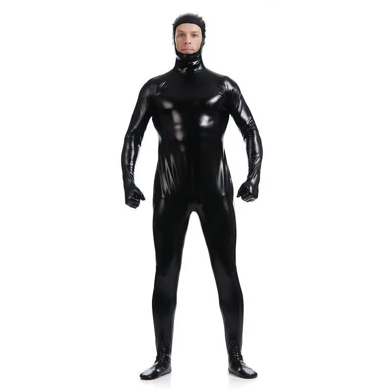 New Face Open Shiny Zentai Suit uomo One Piece Spandex Zentai seconda pelle abito per collant di Halloween Costume Cosplay completo