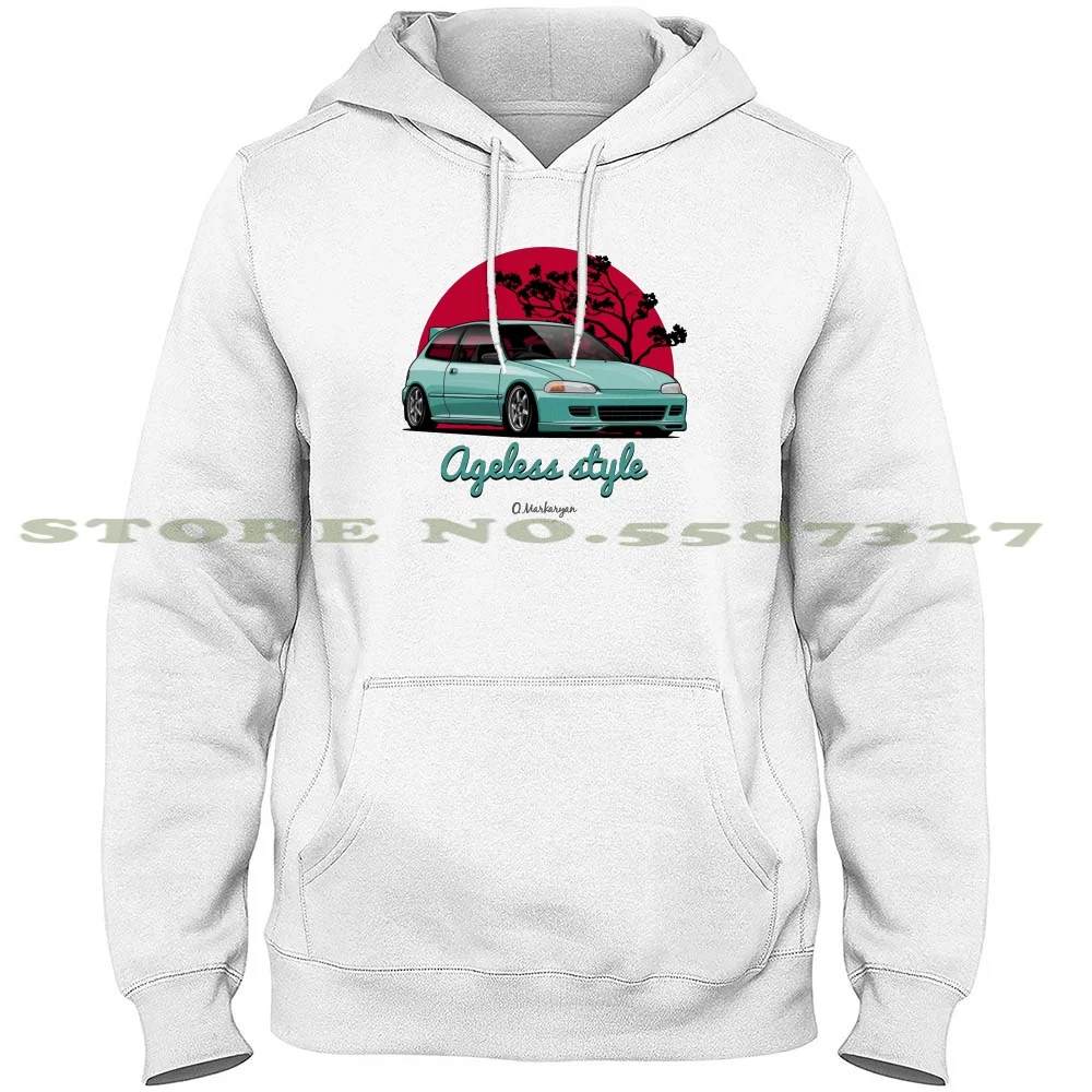 Ageless Style Civic Eg (Aquamarine) Streetwear Sport Hoodie Sweatshirt Cars Vehicle Auto Automotive Vector Legend Jdm Japan