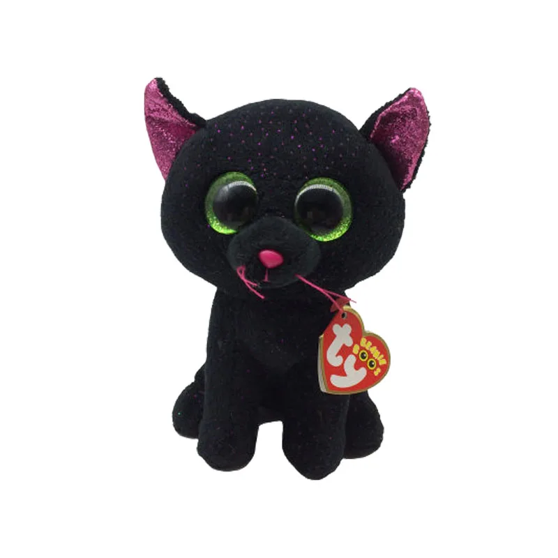 15 CM Ty Beanie Big Eyes Dark Cat Spider Bat Dragon Leopard Halloween Style Appease Baby Cute Plush Doll Toy Child Birthday Gift