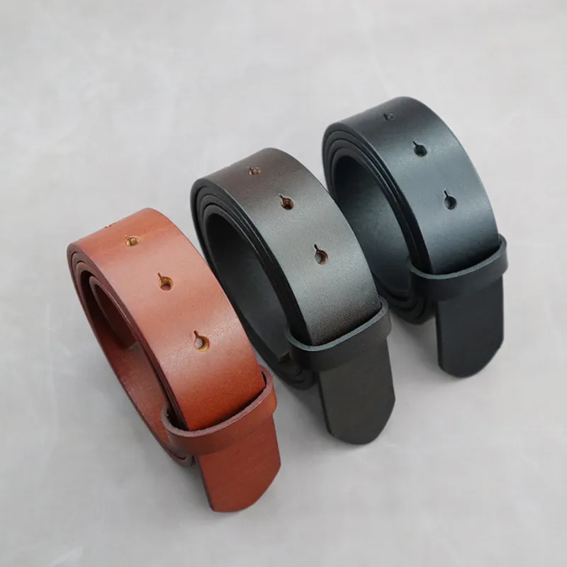Cinto de couro curtido masculino, cinto de couro bovino genuíno com 30mm, 35mm e 38mm de largura para homens. sem fivela