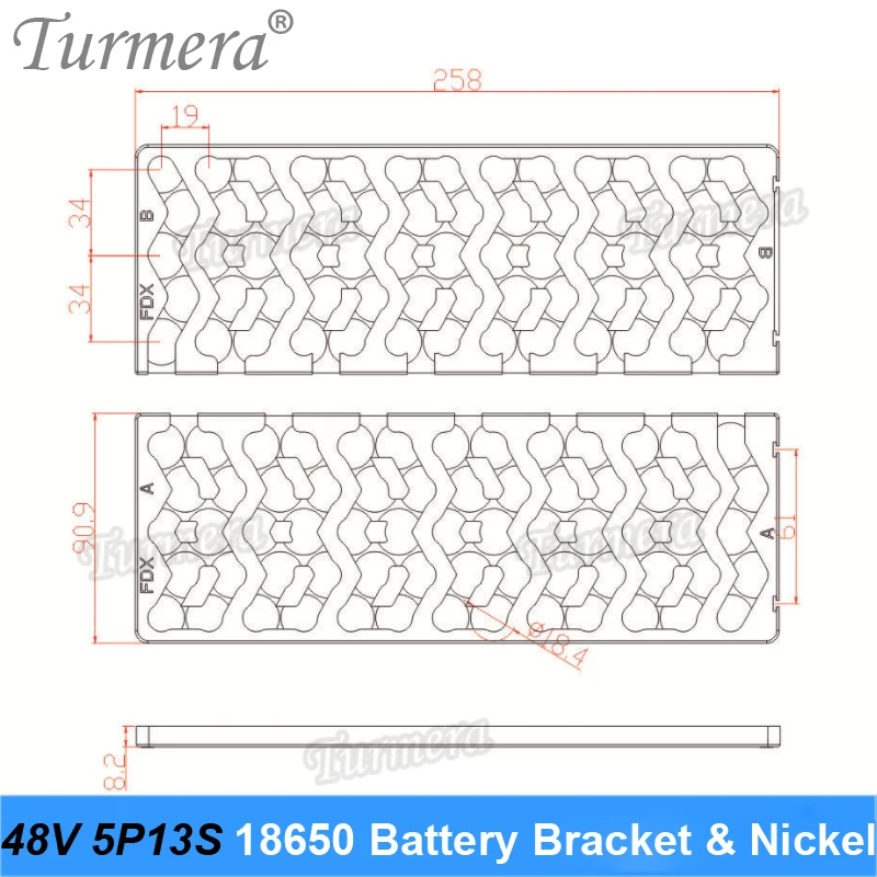 Turmera 48V 5P13S 18650 baterii uchwyt wspornika i W spawanie nikiel 0.15mm grubość do roweru elektrycznego i E-akumulator do skutera skorzystaj z