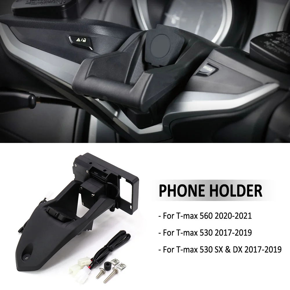 

2017-2021 FOR YAMAHA TMAX T-MAX 560 / 530 DX SX Motorcycle Phone Navigation Bracket Wireless USB Charging Port Converter Holder