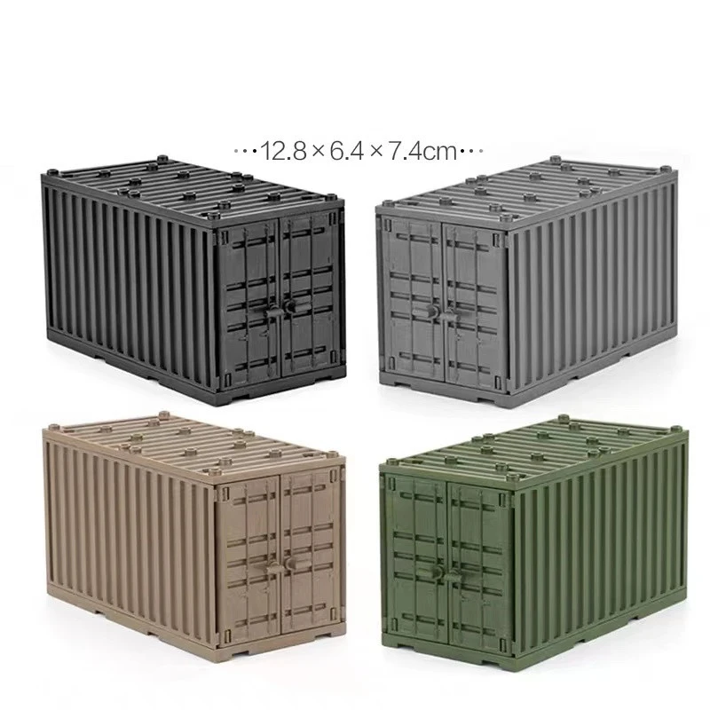 WW2 Military Weapons Gun Container Building Block Figures Accessories Equipment MOC Brick Shipping Transport Case SWAT Kids Toys