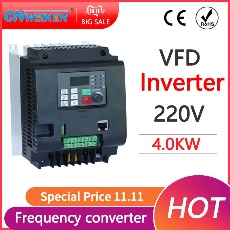 Imagem -03 - Inversor de Freqüência Vfd 7.5kw 400hz Monofásico Entrada 220v Fases 220v Saída 380v Saída 25a Motor 10hp