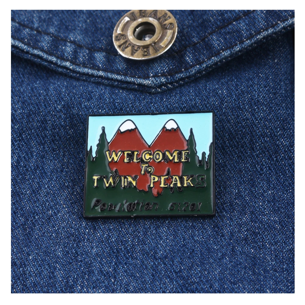 Twin Peaks Enamel Badge Brooch Burning Matches Dale Cooper Pins Brooches for Women Men Lapel Pin Jeans Shirt Jewelry