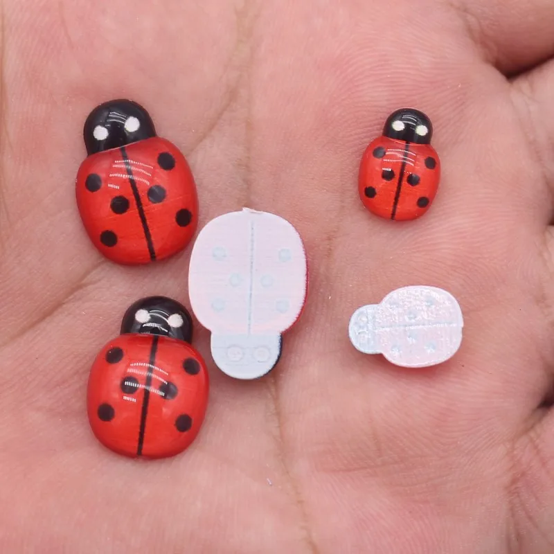 Red Beetle mieszkanie powrót żywica aplikacje z koralikami księga gości rękodzieła DIY Handmade odzież ślubna dekory 30/100pcs