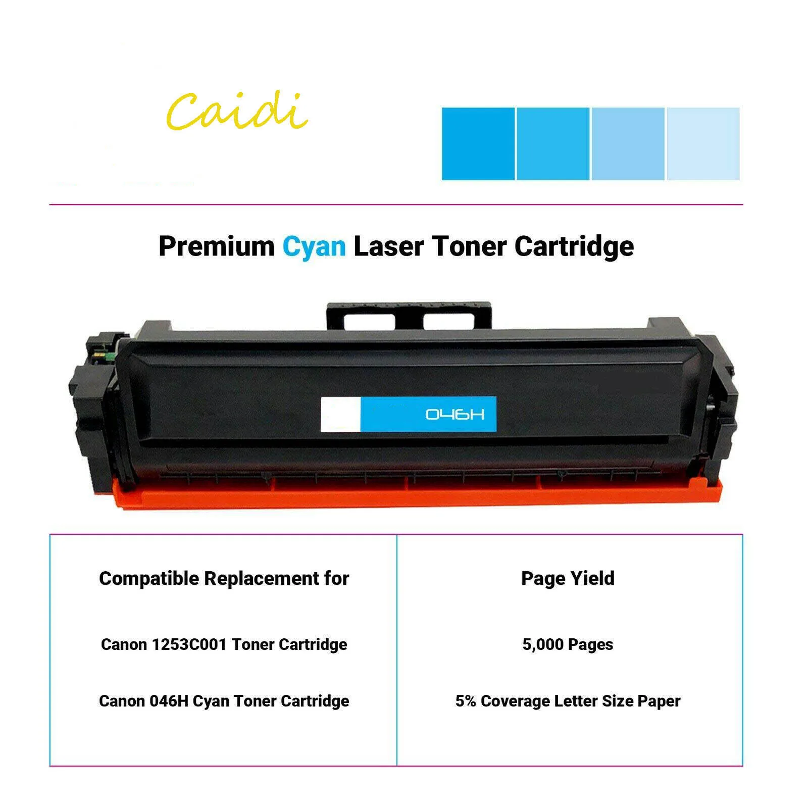 Compatible Color Toner Cartridge for Canon 046 046H CRG 046 046H ImageCLASS MF733Cdw/MF731Cdw/MF735Cdw LBP654Cdw