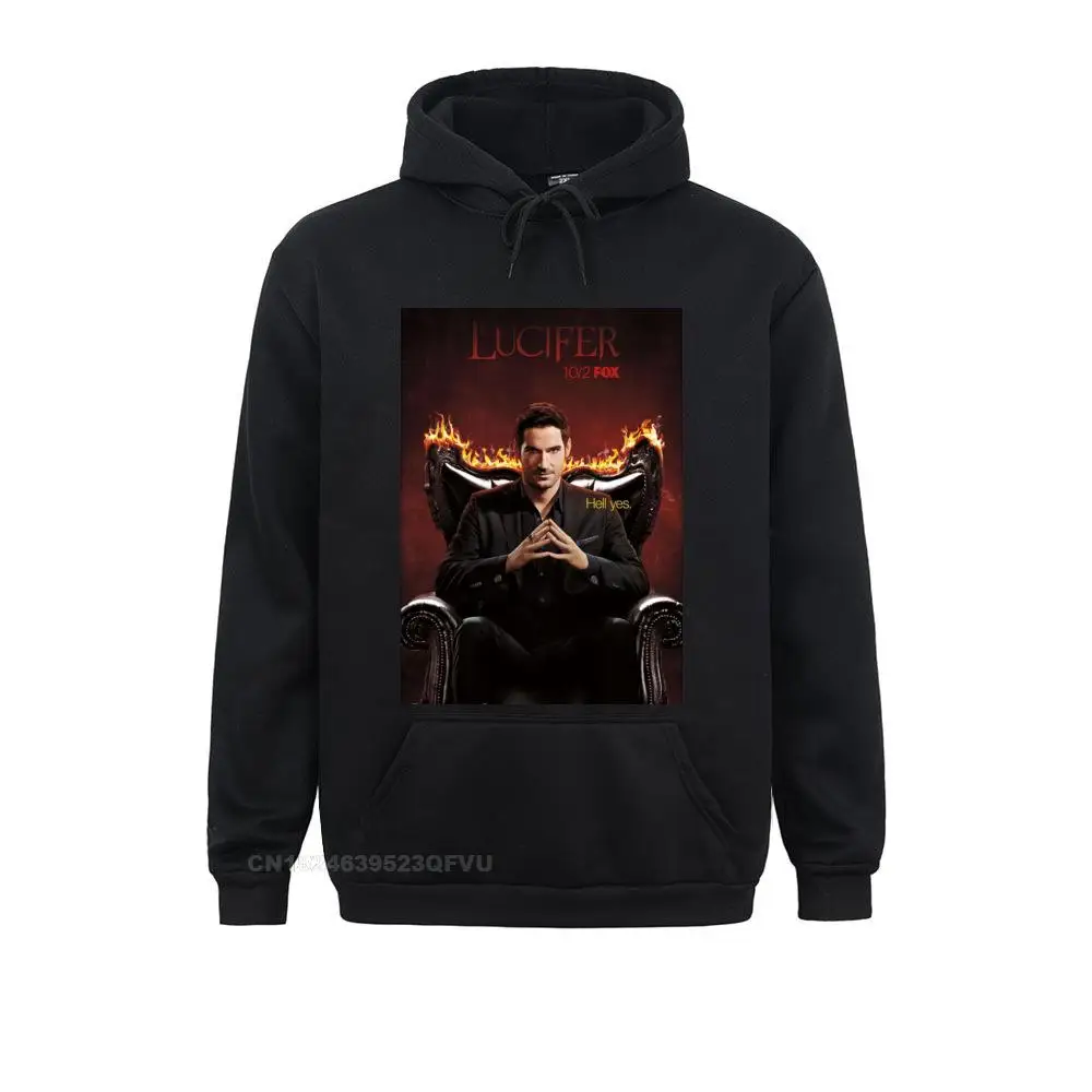 Mens Lucifer Pullover Hoodie Lucifer Morningstar Hoodie Graphic Awesome Pullover Hoodie Cotton Male Basic Kawaii Clothes