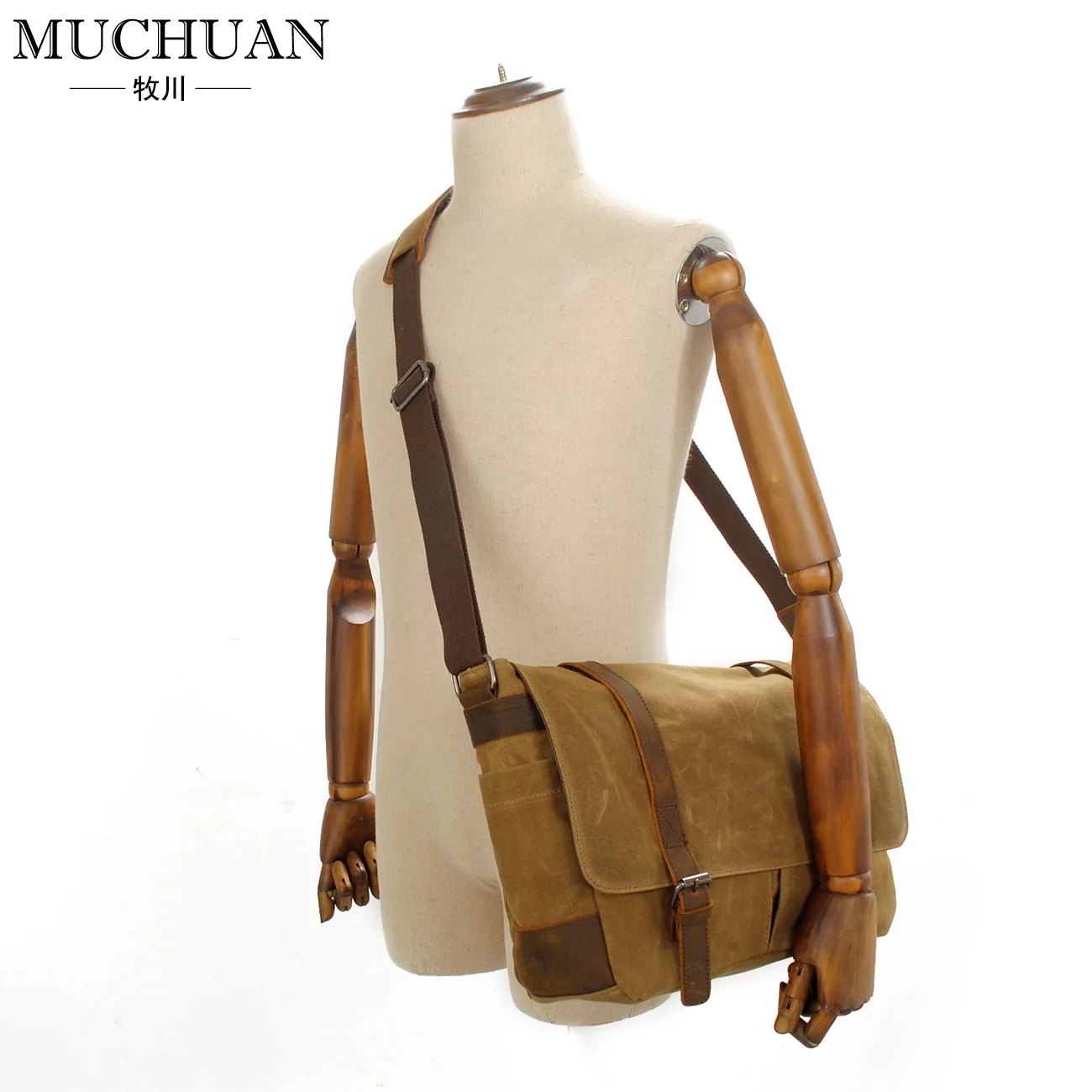 MUCHUAN retro canvas shoulder bag casual diagonal men\'s bag waterproof messenger bag