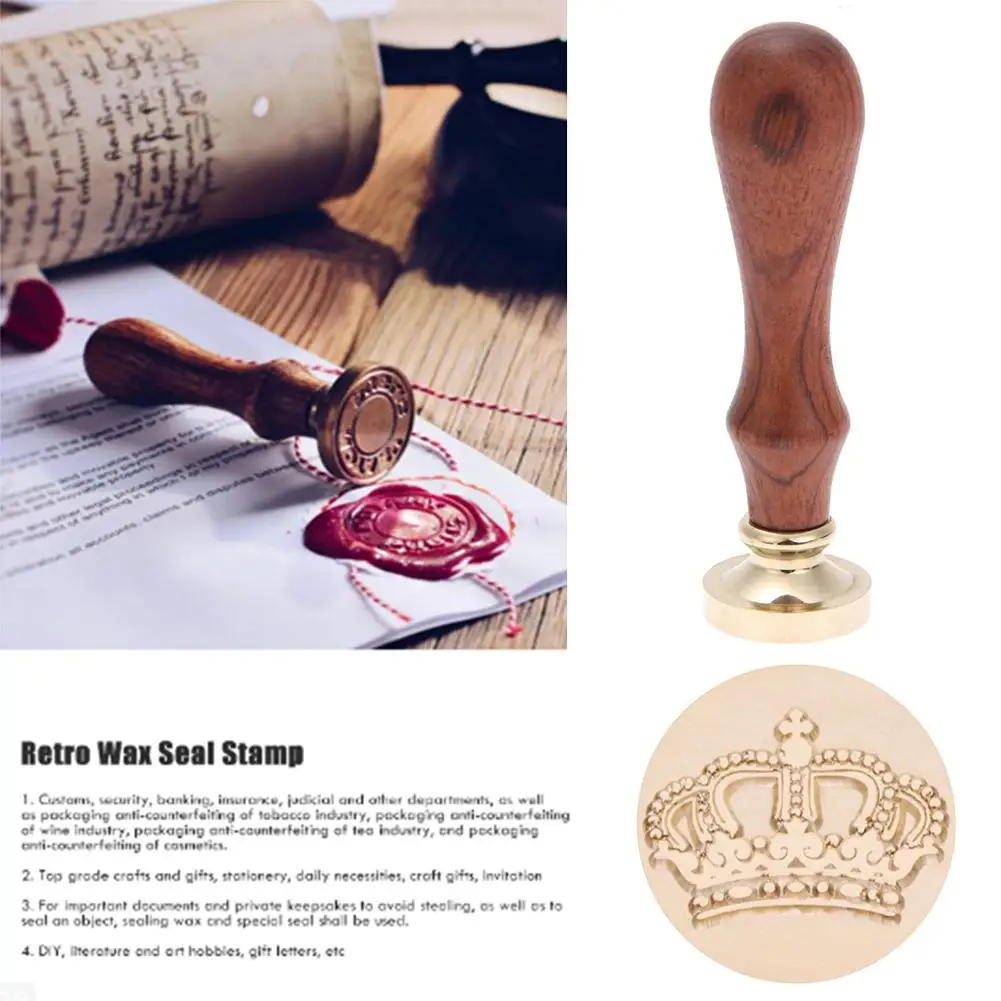 Retro Wax Sealing Stamp Wood Handle Grip Wedding Post Seal Stamping Decor Macaron Color Postcard Gifts Decorative Supply