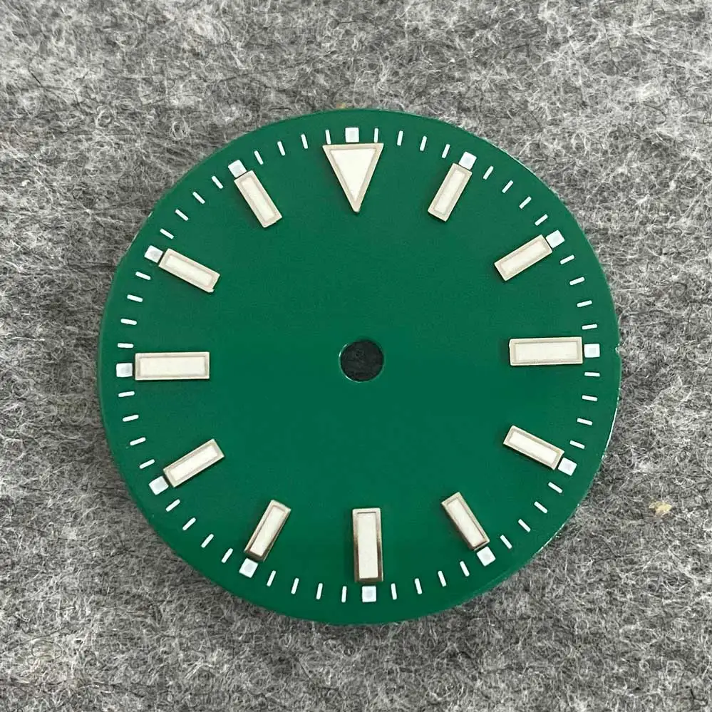 NH35 Non-calendar 29mm Aseptic Watch Dial with Green Luminous Suitable for NH35/ETA 2836/Japan 8215/Mingzhu 2813 Movement