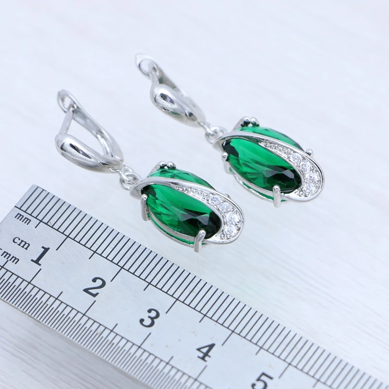 Emerald Earrings Classic 925 Silver Earrings 12 Color Options for Women's Birthday Gifts