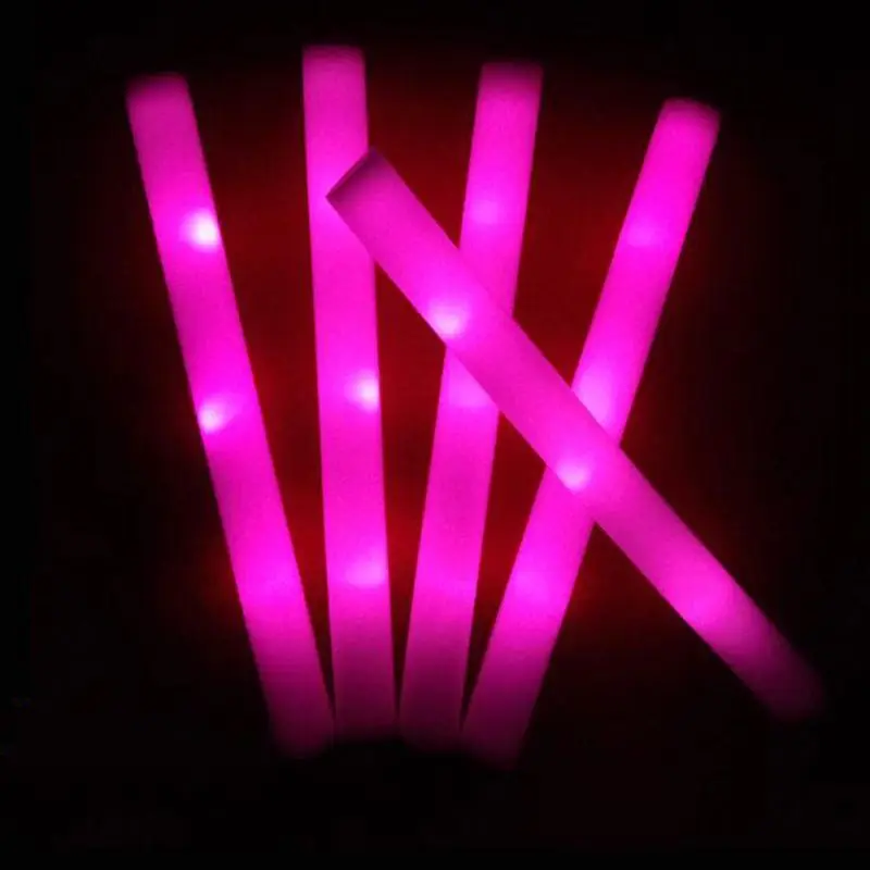 Light-Up Foam Sticks LED Soft Batons Rally Rave Glow Wands Multicolor Cheer Flashing Tube Concert For Festivals Party