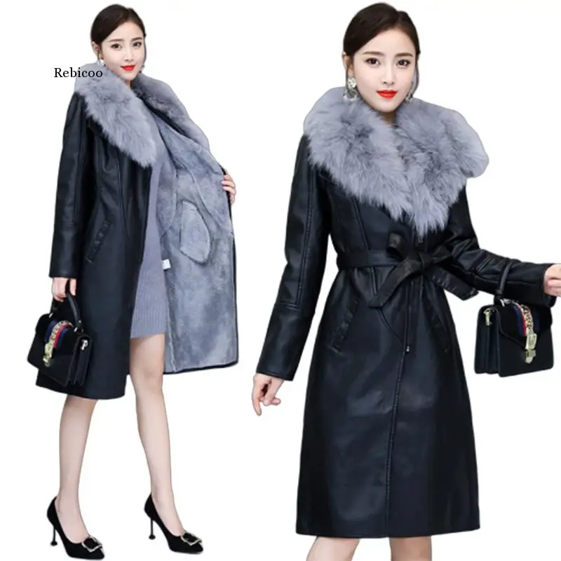 Winter Commute Long Sleeve Elegant Slim Leather Jacket Female Clothing Chaquetas Mujer Manteau Femme Hiver Coat Women