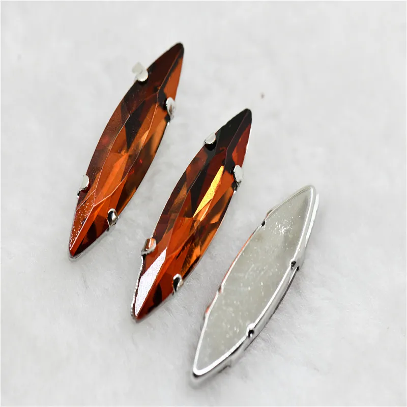 10x35mm 4x15mm Navette stenen Kerst stijl witte k klauw instelling voor sieraden of jurk tassen opnaaien