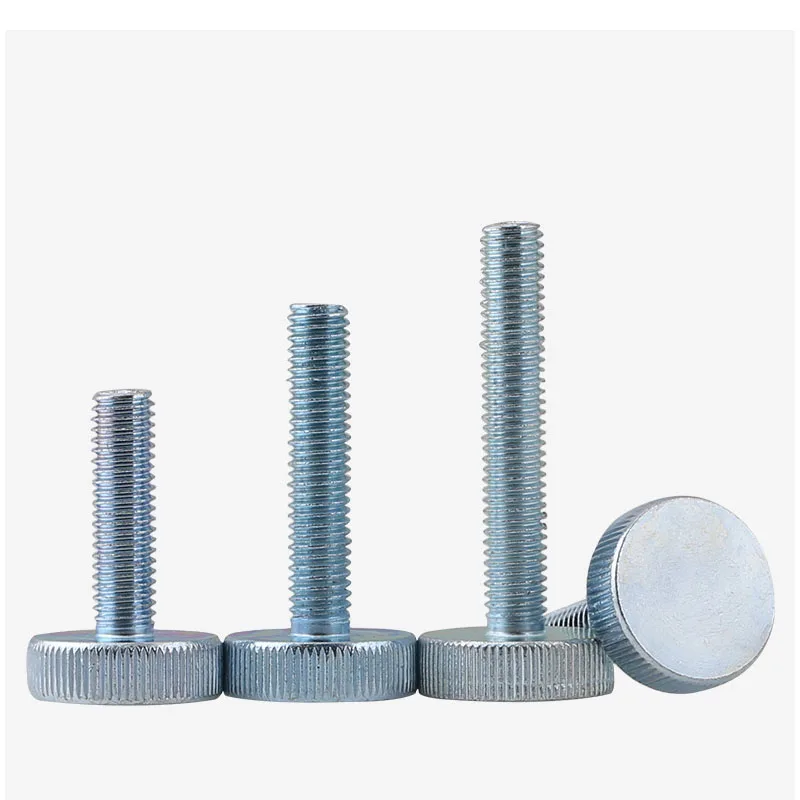 10PCS Gb835 flat head hand screw knurled large round head bolt hand tight adjusting screw m3m4m5