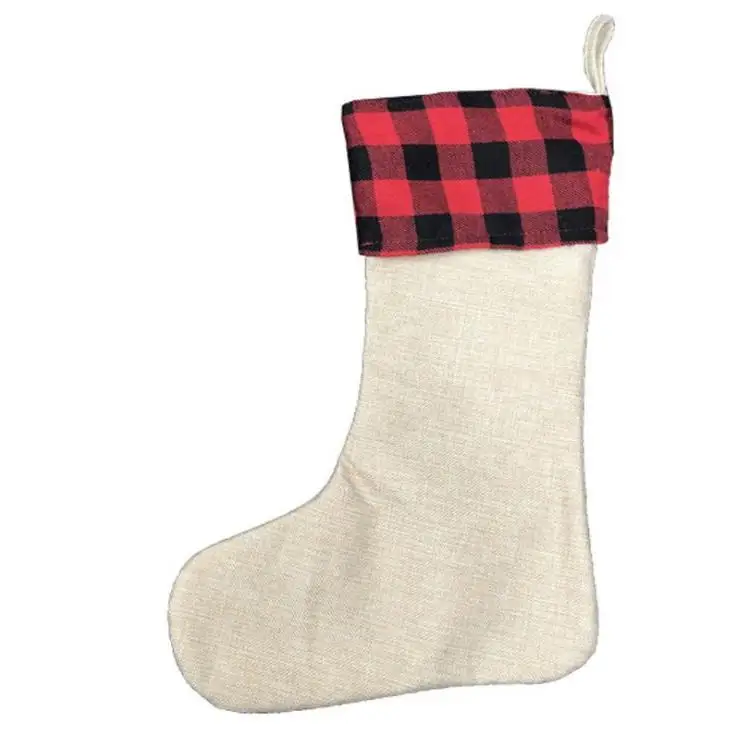 

Red Plaid Christmas Stocking Cotton Buffalo Flannel Black Christmas Stockings Christmas Decor Blanks Santa Stockings Wholesale