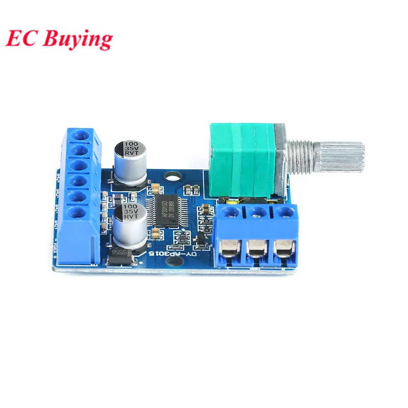 DY-AP3015 DC 8-24V 30W*2 Class D Dual Channel High Power Stereo Digital Amplifier Board with Adjustable Volume Potentiometer