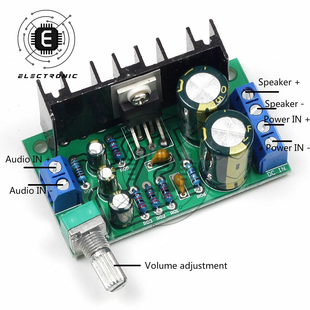 TDA2050 5 واط-120 واط 1 طريقة واحدة قناة USB الصوت امدادات الطاقة مكبر للصوت مجلس تدوير الجهد التبديل القدرة الكهربائية