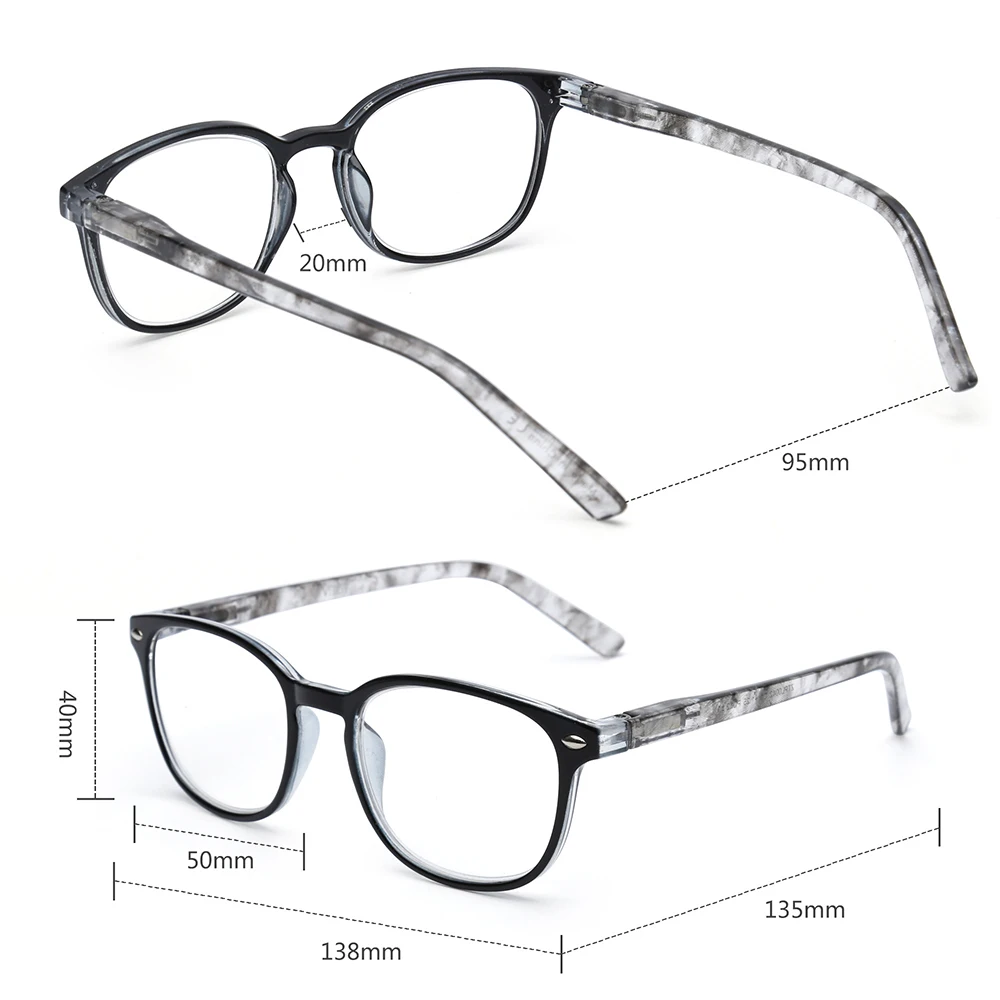 JM Spring Hinge Reading Glasses Retro Magnifier Diopter Presbyopic Reading Glasses Women Glasses