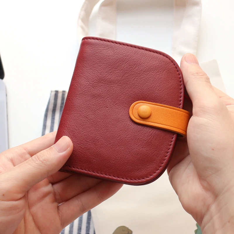 

Luxury Bifold Wallet Ladies Cowhide Leather Top Quality Women Fashion Hasp Short Purses Credit Card Pouch Money Bag