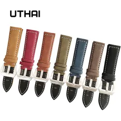 UTHAI P12 18/20/22/24mm Watch Strap Genuine leather Watch Band 18-24mm Watch Accessories High Quality 22mm Leather Watchband