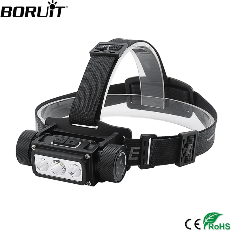 BORUiT B39 LED Headlamp Memory Function Headlight 5000LM 21700/18650 USB TYPE-C Rechargeable Head Torch Camping Hunting