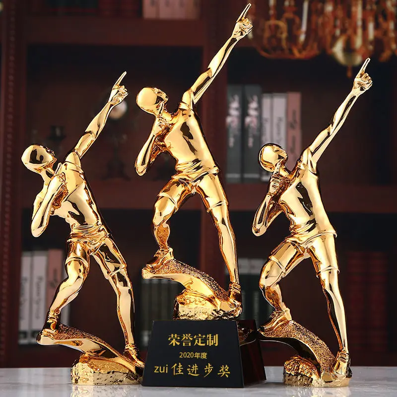 Creative Gold-Plated Crystal Resin Trophy, Award, Excellent Staff, Award, General, Creative