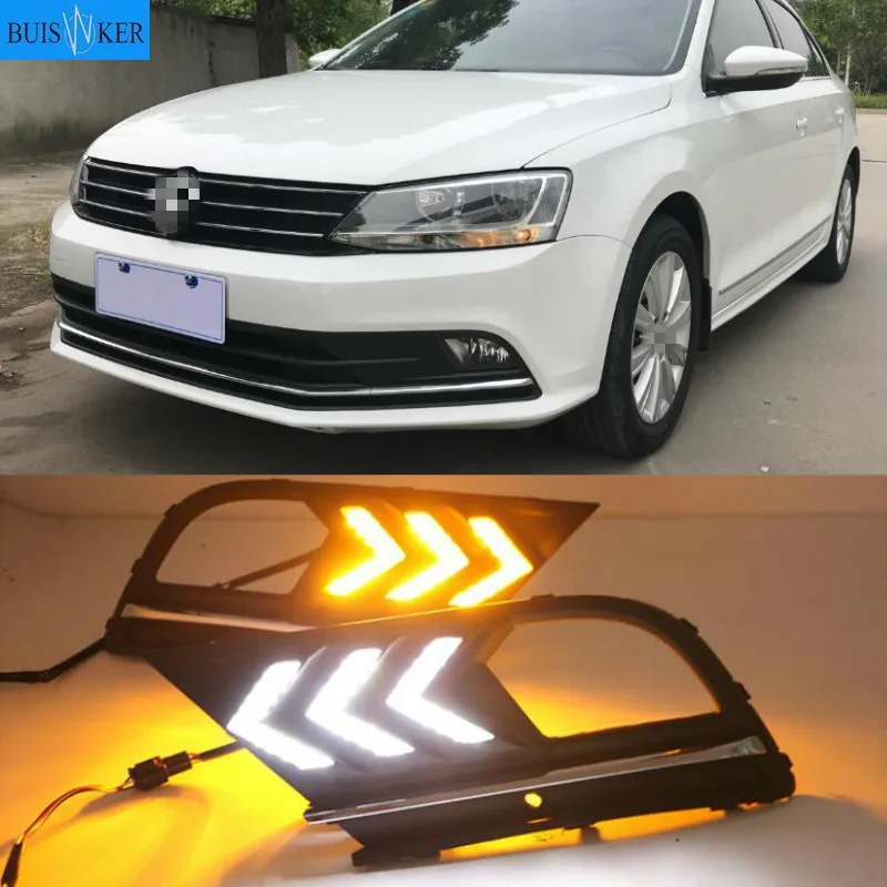 

Fog lamp For Volkswagen VW Jetta Sagitar MK6 2015-2018 car styling driving LED DRL Daytime Running Light Daylight