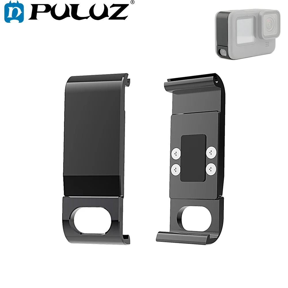 PULUZ For Go Pro Accessories Metal Side Interface Flip Battery Cover For GoPro HERO13/HERO12/11/10 Black Removable Battery Case