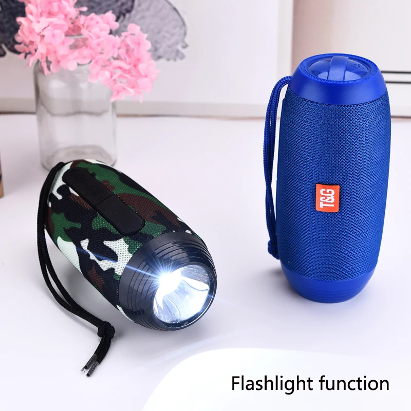 T&G TG602 Wireless Bluetooth Speaker Flashlight Portable Outdoor Waterproof Subwoofer Bluetooth Speaker suppor AUX TF With Mic