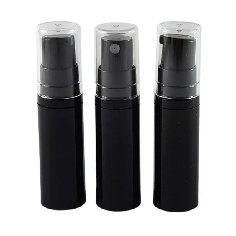 

300pcs 5ml Black Airless Sprayer Bottles 5cc Beauty Vacuum Lotion Pump Container with Clear Cover