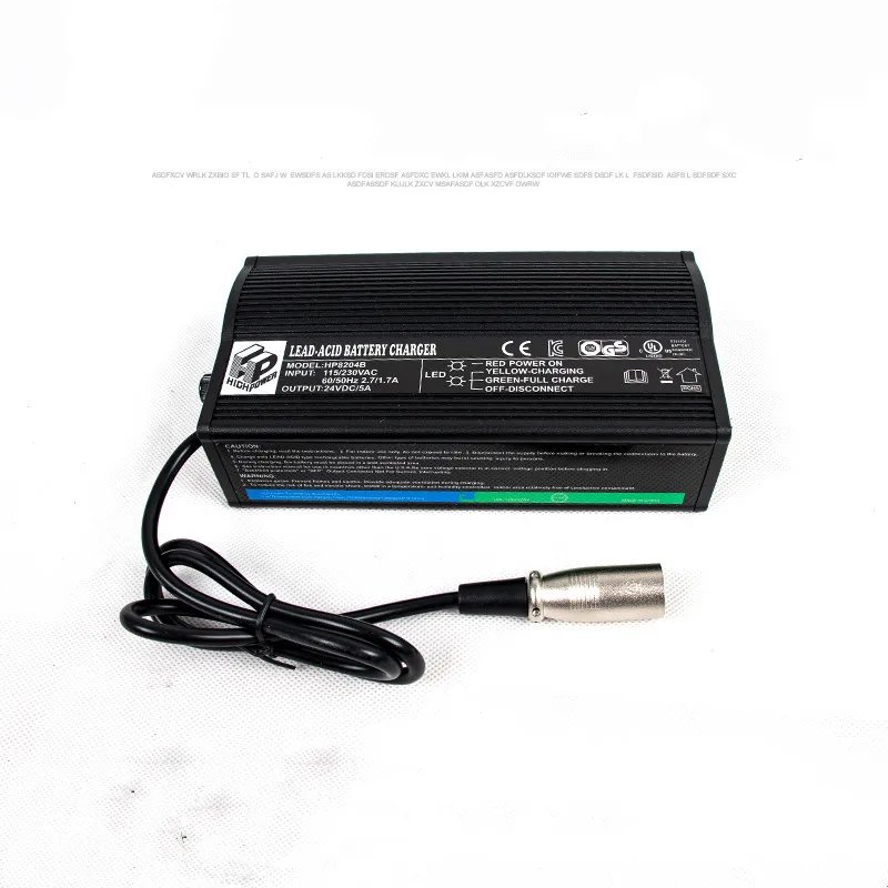 

24V 5A lead acid AGM GEL battery Charger with CE UL ROHS KC certification for mobility scooters or power wheelchairs HP8204B