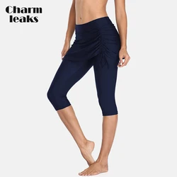 Gonna da bagno da donna charmperdite con Leggings bulit-in pantaloncini da surf pantaloncini da bagno con lacci a vita alta Capris Tankini Bottoms