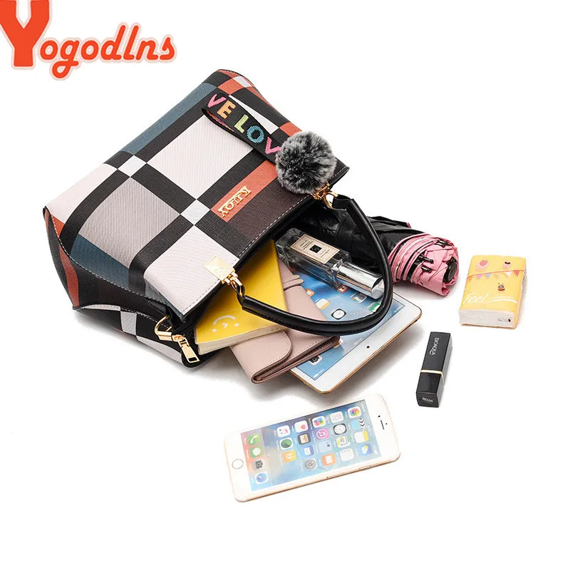 Yogodlns-Costura Sacos De Mensageiro Selvagem Para Mulheres, Bolsa De Ombro Xadrez, Senhoras Totes, Marca De Designer, Bolsa De Luxo, Nova