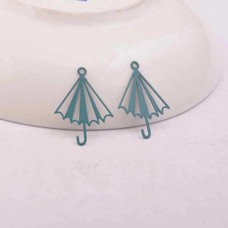 50 Stück AC920 16*22mm OL-Style Regenschirm-Anhänger aus Messing, bunte kleine Regenschirm-Anhänger für DIY-Schmuckherstellung – Detail 13