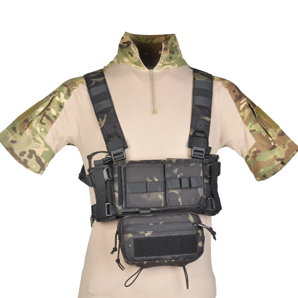 

MK3 Chassis Chest Rig Tactical Vest 5.56 Triple MAG 7.62 Double Insert Sub Abdominal Pouch H Harness Paintball Accessories