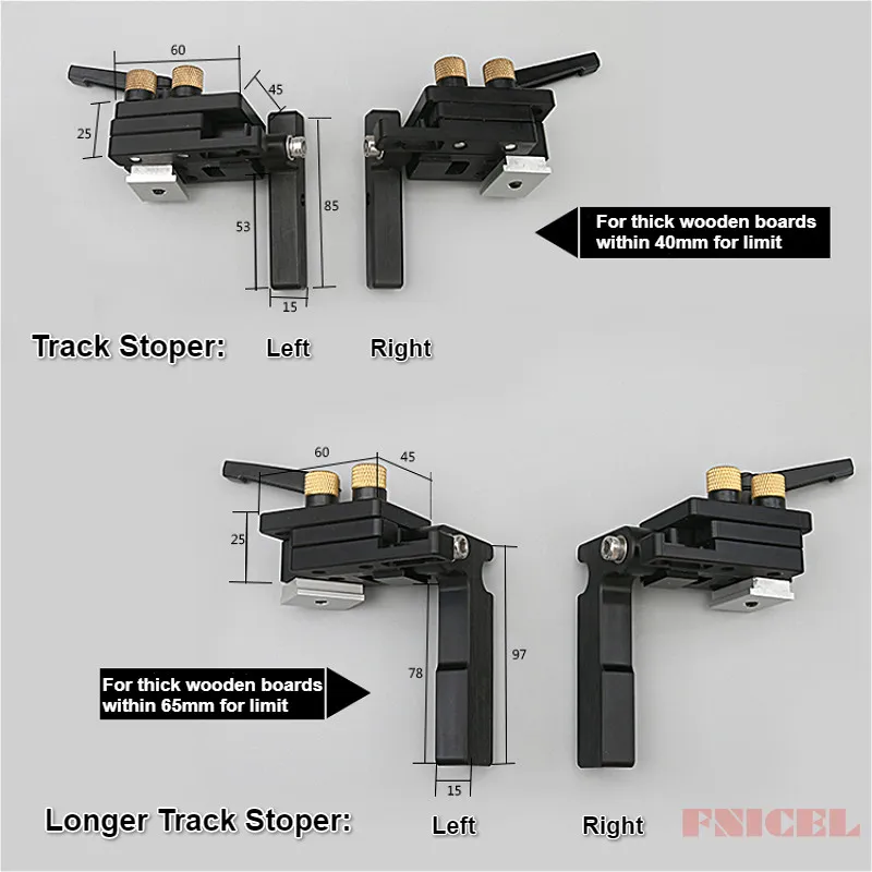 Miter Track Stop Track Limit For T-Slot T-Tracks Stop Chute Limiter Locator Woodworking DIY Manual Tools